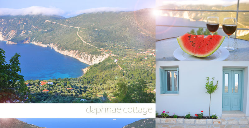 daphne cottage on ithaca greece. greek island holiday in the ionian sea. holiday rental accommodation. House, cottage to let for vacation rental. sea views and traditional mountain aspects